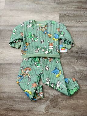 New Disney Pixar Toy Story Sweatshirt & Sweatpants Set Outfit Green 3T